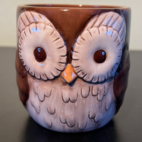 Grasslands Road Dining Grasslands Road 3d Handpainted Embossed Glazed Ceramic Owl Mug Poshmark